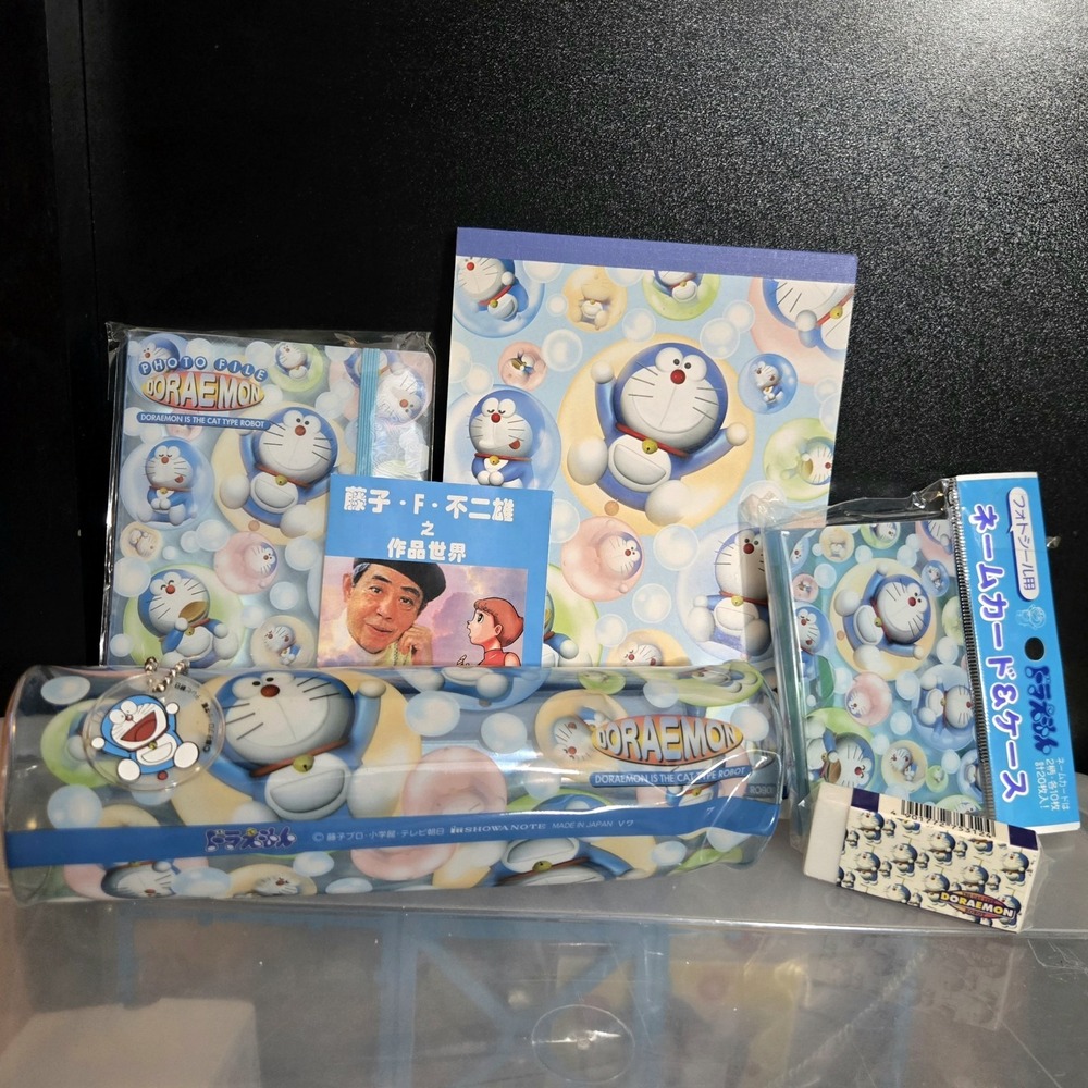 Vintage 1990s Doraemon Showa Note Stationery Lot Deadstock Pencil Case Notebook